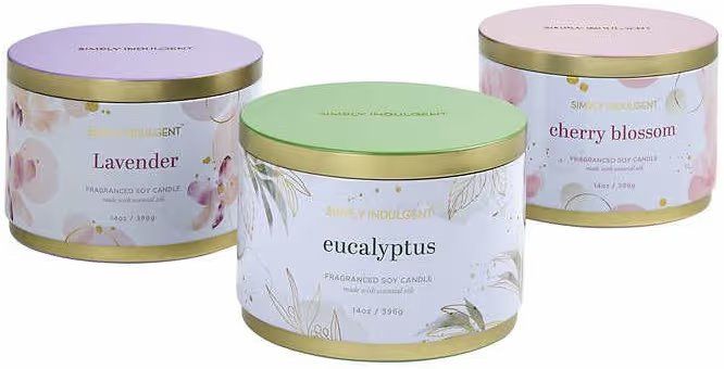 3 piece fragranced candle set