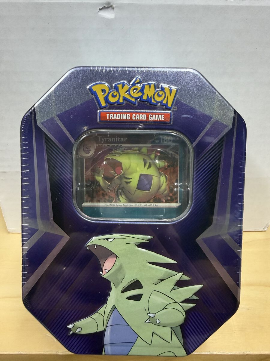 Pokemon TCG Tyranitar Triple Header Evolution Tin Factory Sealed Collectible Card Game