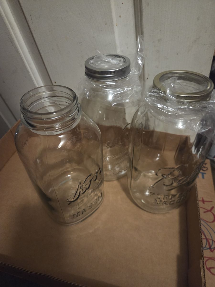 12 vintage Ball and Kerr brand 2-quart regular mouth Mason jars