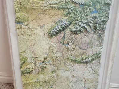 Vintage Kistler Graphics 3D Raised Relief Map of Wyoming