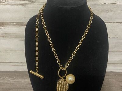 Vtg GIVENCHY Logo Whistle & Large Pearl