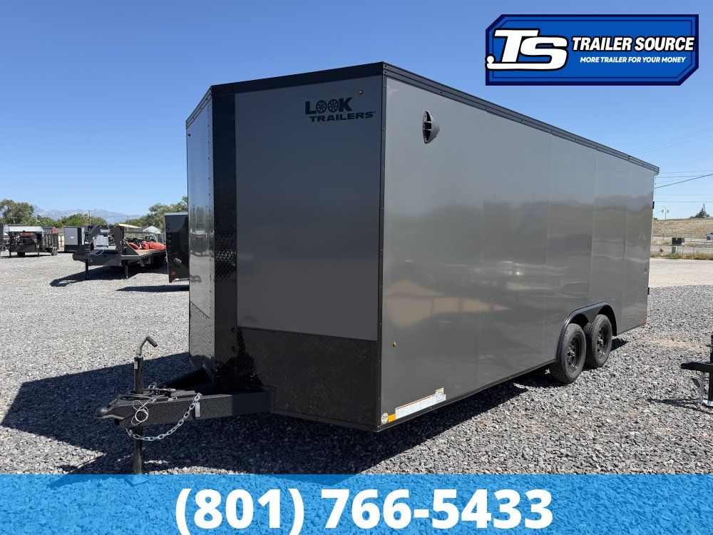 8.5x20 Look ST DLX Enclosed Cargo Trailer - 7'0" Interior - 7K GVWR - .080 PolyCor, Black Out Package, Rear Spoiler w/ Load
