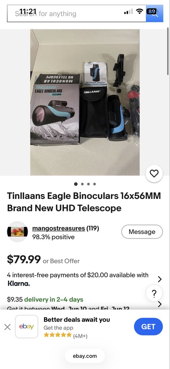 Tinllaans Eagle Binoculars 16x56MM Brand New UHD Telescope