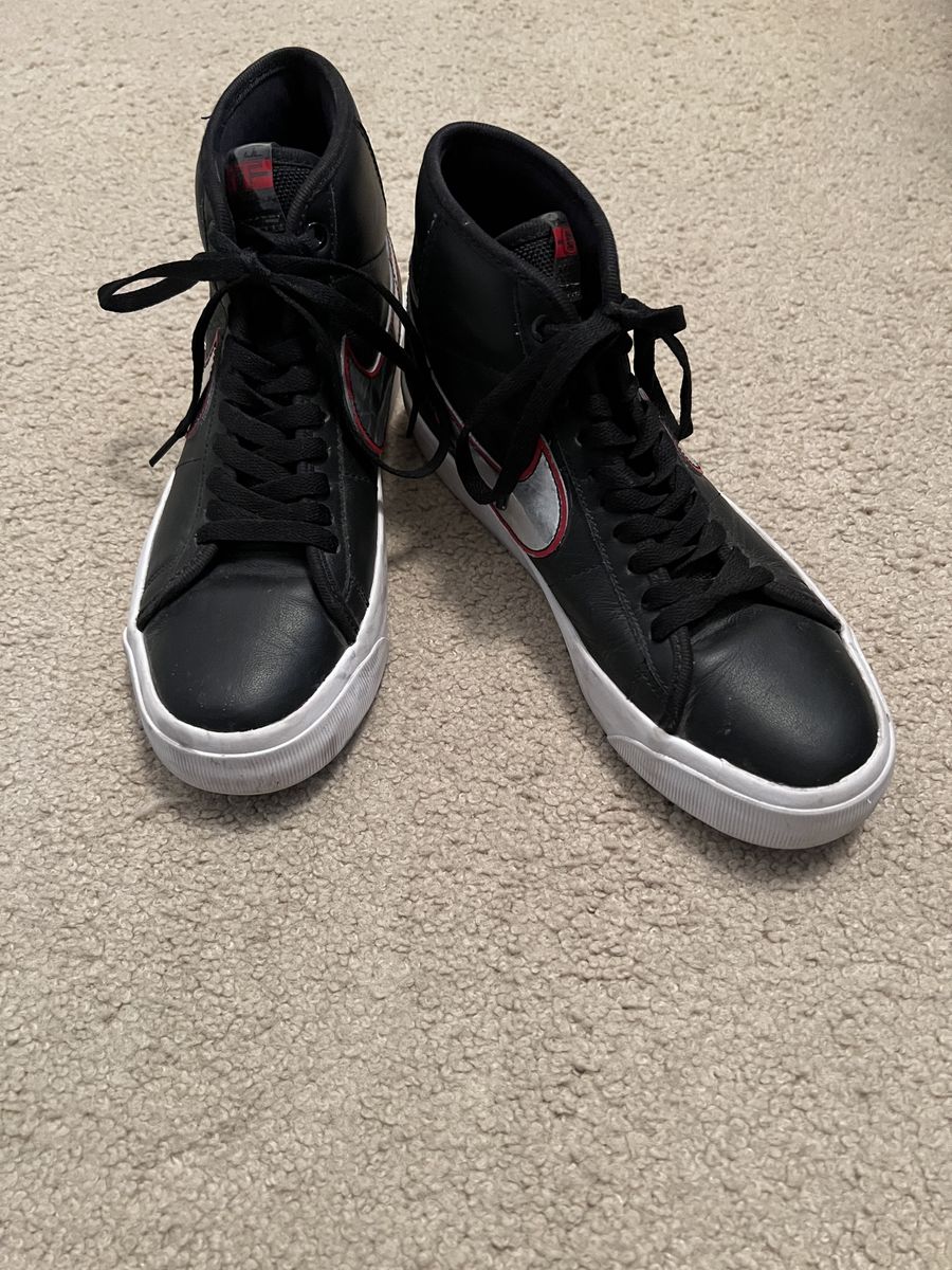 Nike Blazer Mid 77 Grant Taylor Black Red Silver Men's Size 7