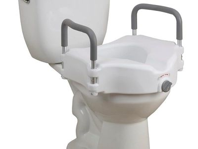 2-in-1 Raised Toilet Seat with Removable Padded Arms, Standard Bowl
