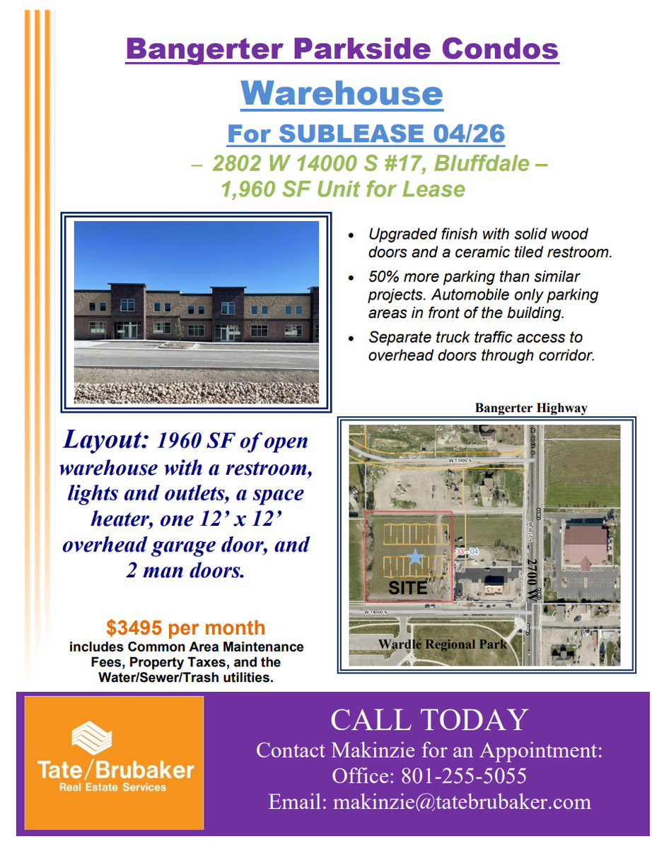 1960 SF Warehouse for sublease