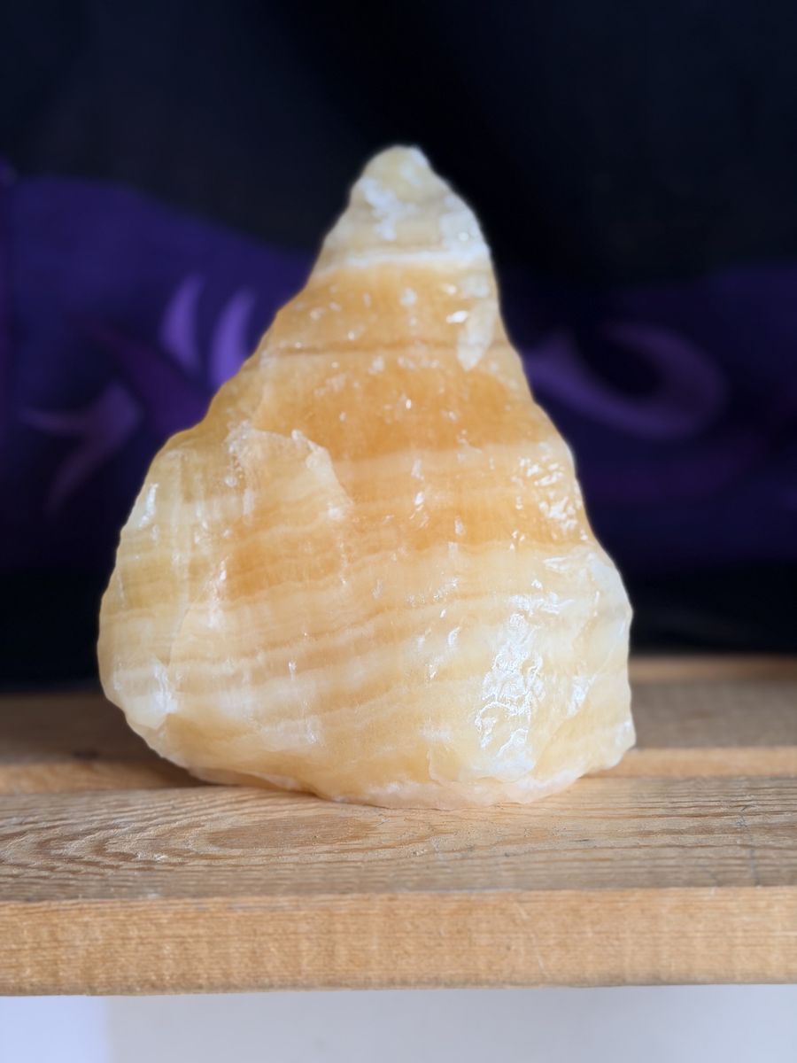 Raw Orange Calcite Crystal - Rough Natural Mineral Specimen for Display or Metaphysical Use
