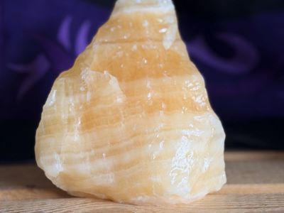 Raw Orange Calcite Crystal - Rough Natural Mineral Specimen for Display or Metaphysical Use