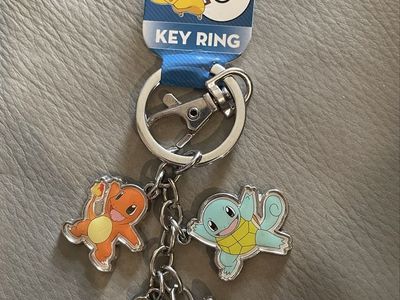 Pokemon Multi-Charm Key Ring featuring Pikachu, Bulbasaur, Squirtle and Charmander Charm