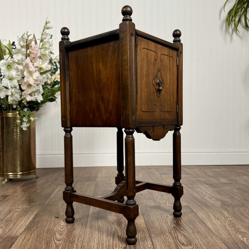 Antique Jacobean Copper-Lined Humidor / Cabinet