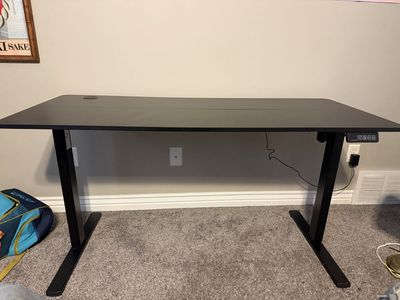 Black Electric Height Adjustable Standing Desk - Modern Home Office Furniture