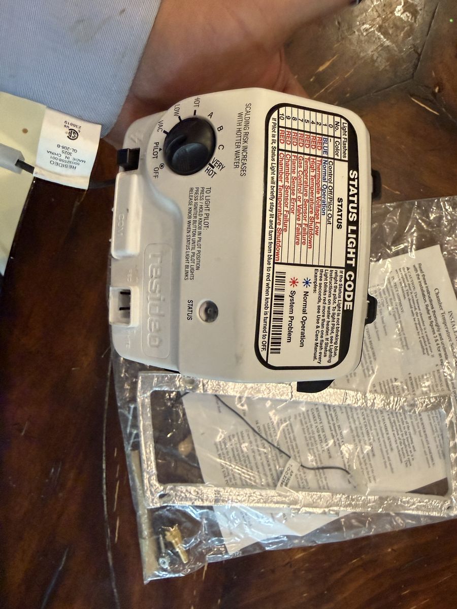 NEW water Heater, gas control valve and internal temperature sensor