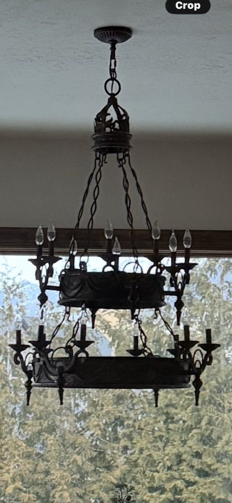 large 2 tier spanish mediterranean chandelier