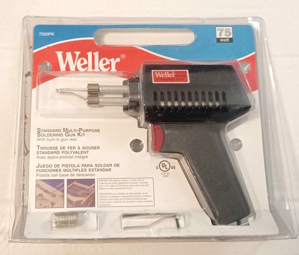 Weller Standard 7200 75W Multi-Purpose Soldering Gun Kit with Built-in Rest, New