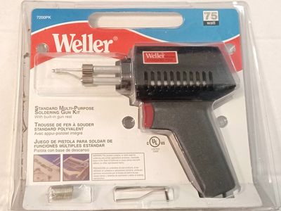 Weller Standard 7200 75W Multi-Purpose Soldering Gun Kit with Built-in Rest, New