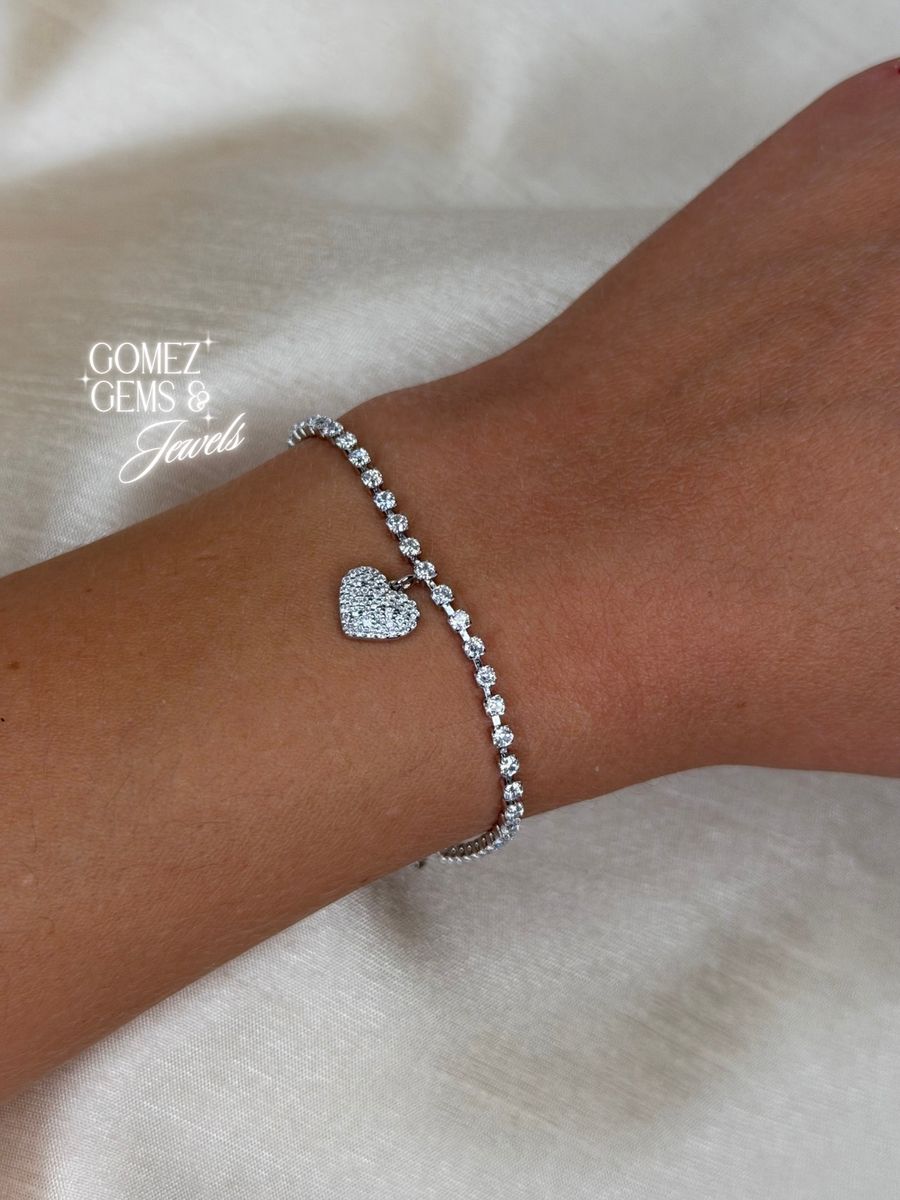 Sterling Silver heart charm bracelet ($35)