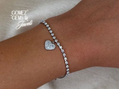 Sterling Silver heart charm bracelet ($35)