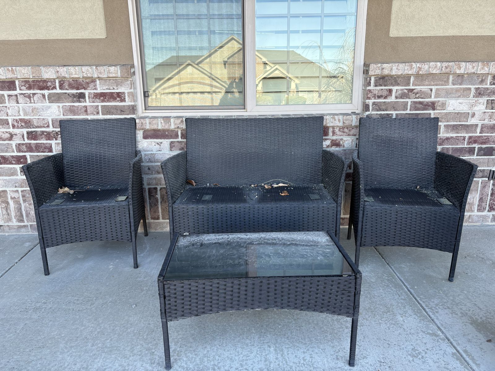 Wicker outdoor blackpatio set $100 cash/venmo in Draper
