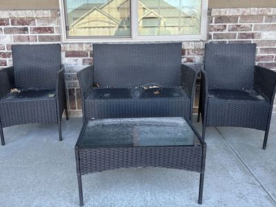 Wicker outdoor blackpatio set $100 cash/venmo in Draper