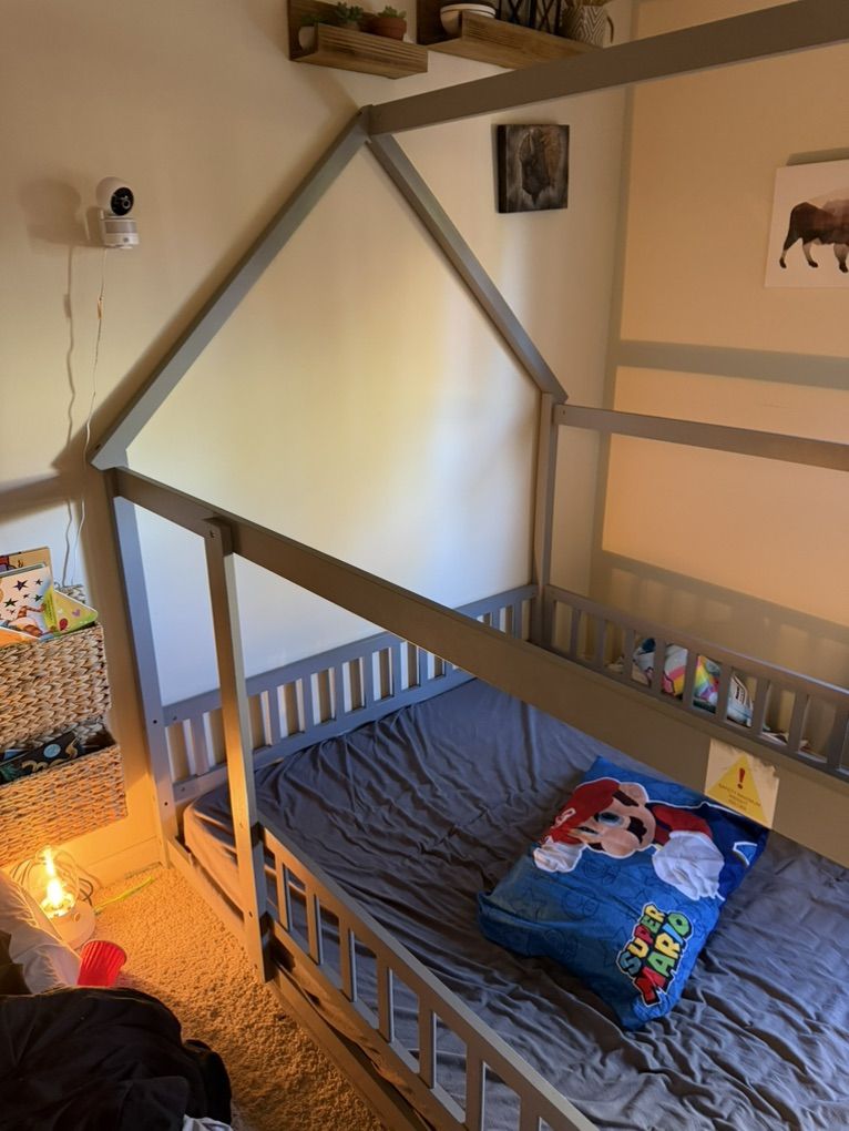 Montessori Bed Full Size  Toddler Child grey