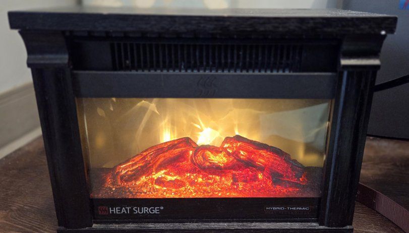 Heat Surge Hybrid-Thermic Electric Fireplace Black