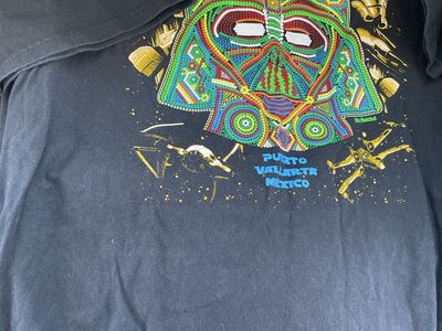 Yazbek Heavyweight Star Wars Darth Vader Huichol Art Puerto Vallarta Mexico T-Shirt 2XL