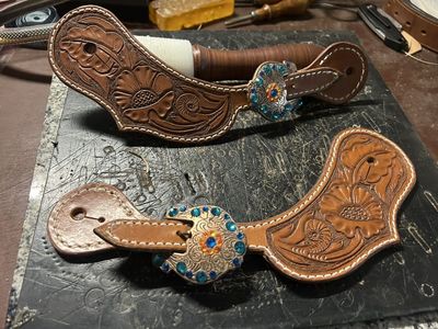 Hand Tooled Spur Straps
