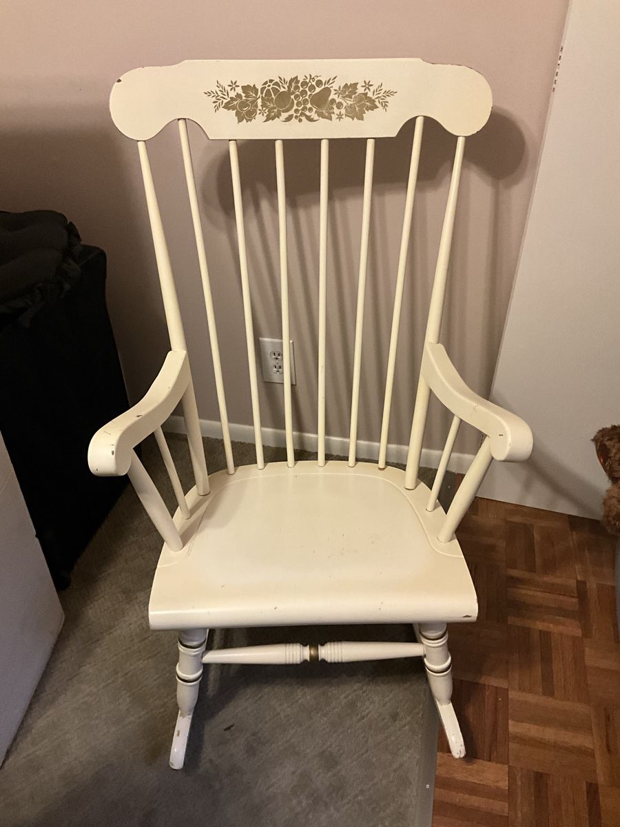 White rocking chair