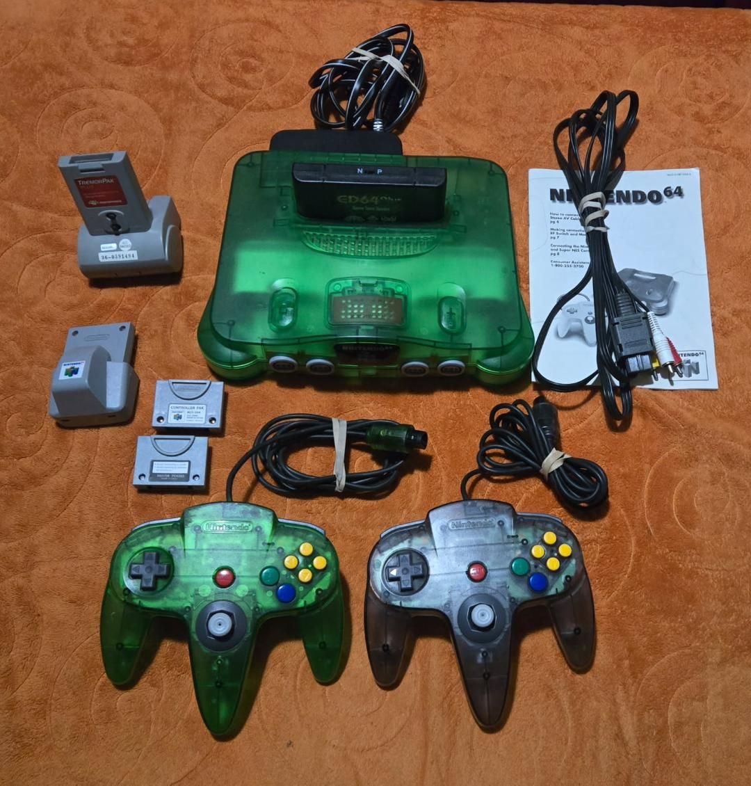 Jungle Green Nintendo n64 console with 50+ games! Trades considered!