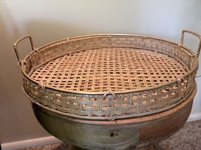 Rattan serving tray