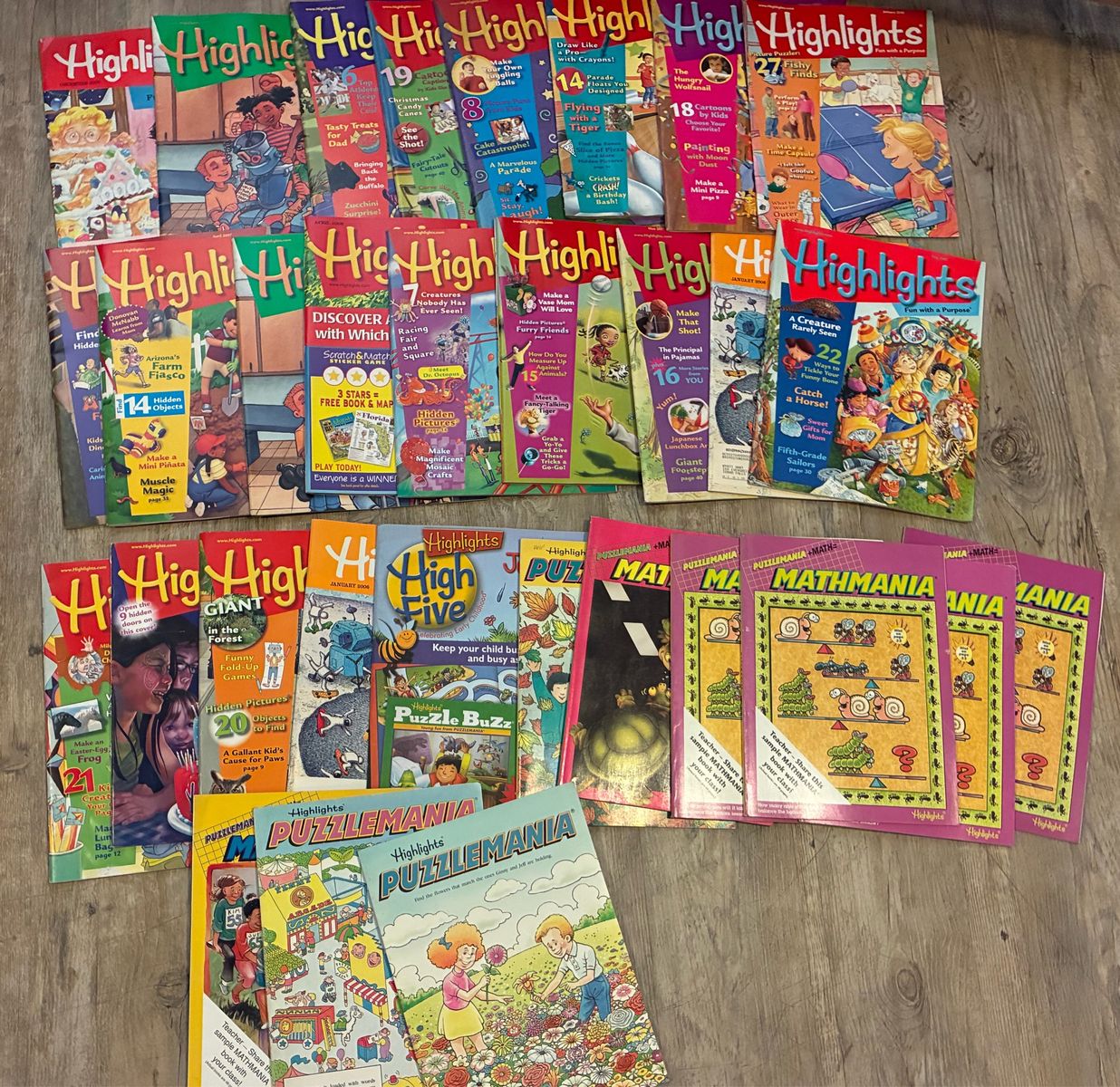 Lot of over 30, Highlights Magazine Lot - Puzzlemania, Mathmania, High Five
