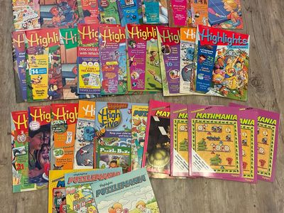 Lot of over 30, Highlights Magazine Lot - Puzzlemania, Mathmania, High Five