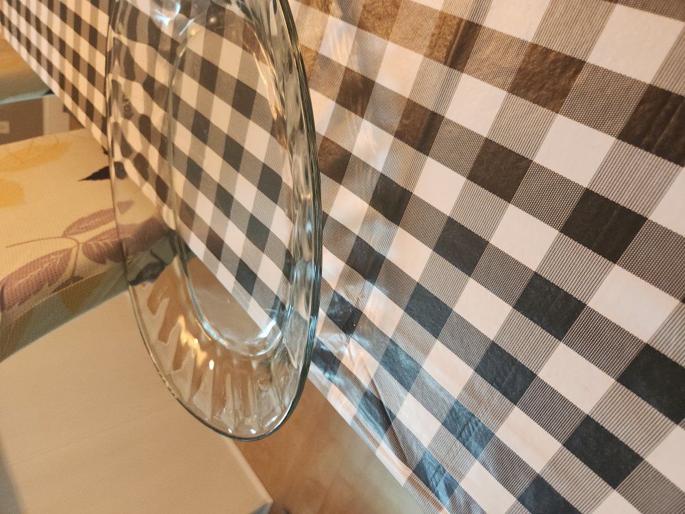 glass platter goes great with butter and gravy bow