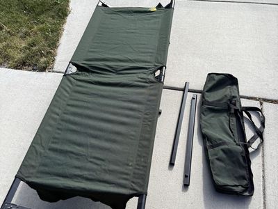 Camping Cot Portable Folding Sleeping Bed with Carry Bag - Olive Green