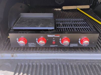 Royal Gourmet Portable Propane Gas Grill & Griddle Combo, 4 Burners, Flat Top Grill