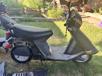 Vintage Honda Scooter (Model Unknown) - Classic Black Moped for Parts/Restoration
