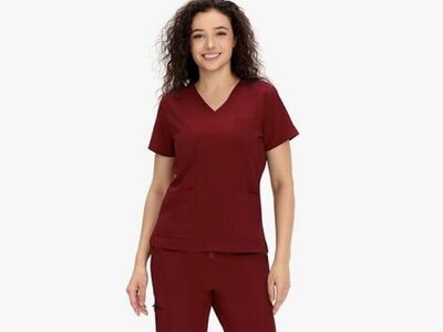 New Small burgundy scrubs, 2 Tops 1 Bottom