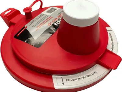 Case of 12 Allway 1 gallon easy lid snap on pour red NEW