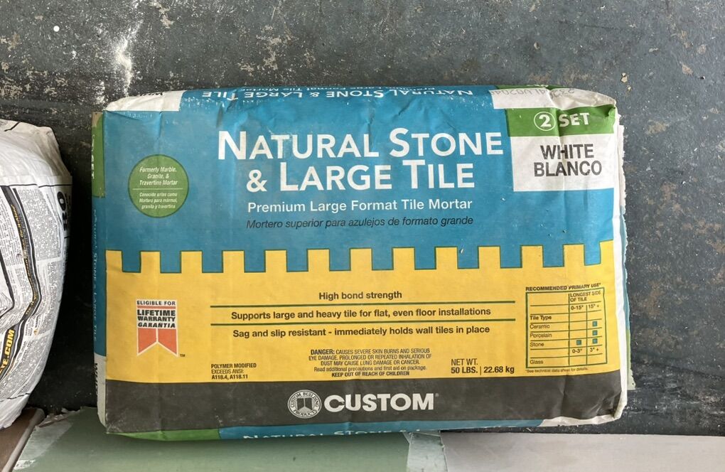 New White Large Format Tile Mortar, 50lb Bag