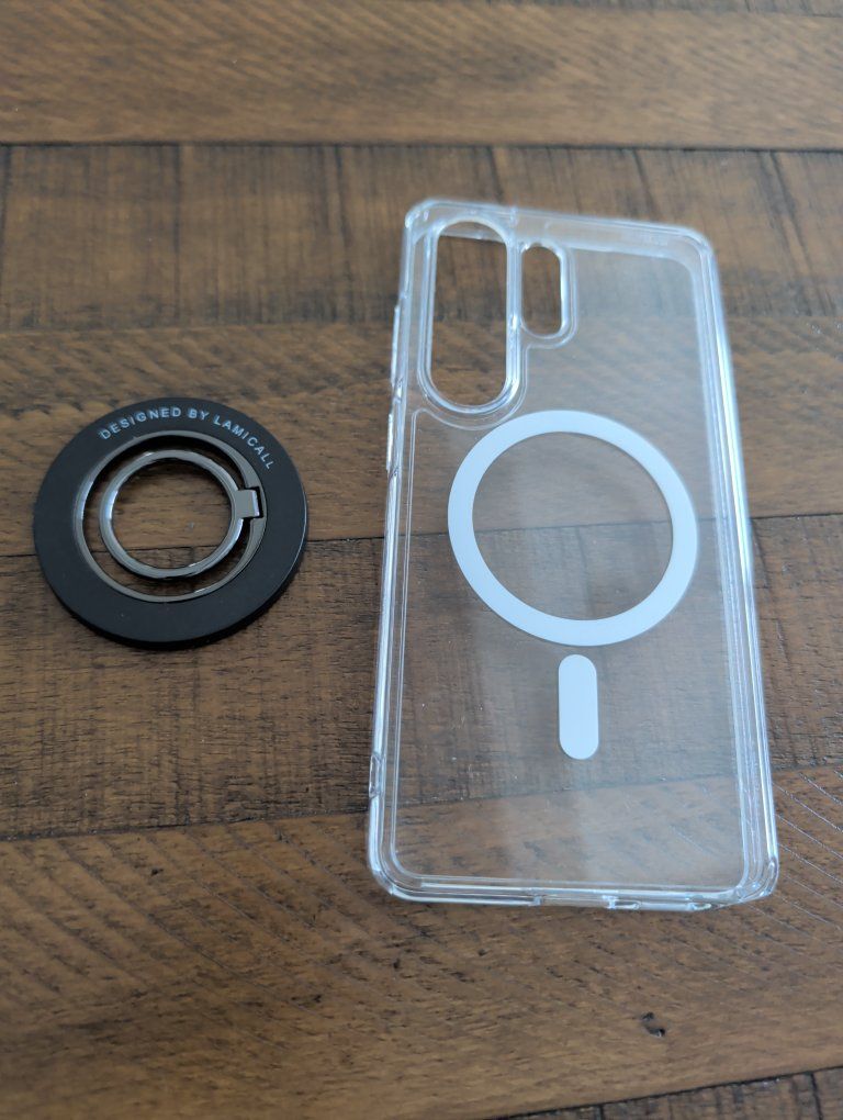 S26 Ultra Clear MagSafe Case + Magnetic Ring Grip Bundle (Like New)