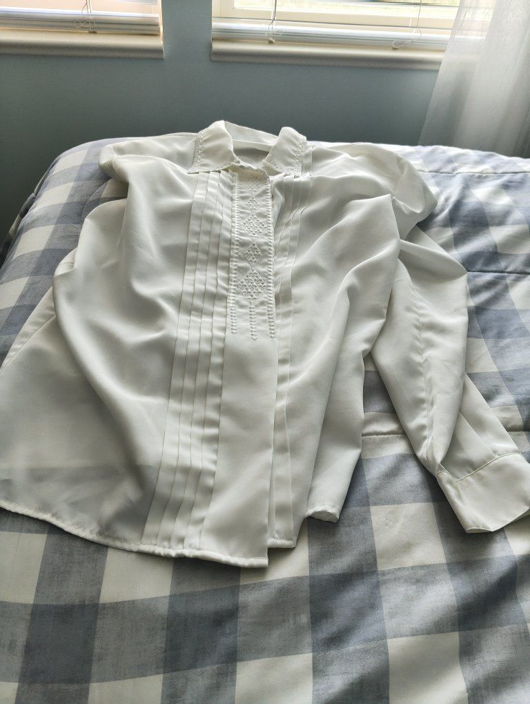White long sleeve blouse size 12
