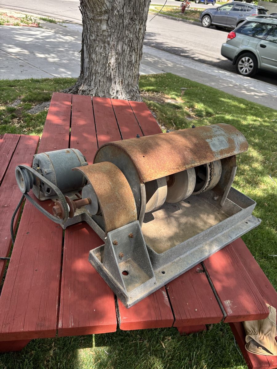 Vintage Lapidary Grinding & Polishing Machine with Dayton motor, NEEDS WORK