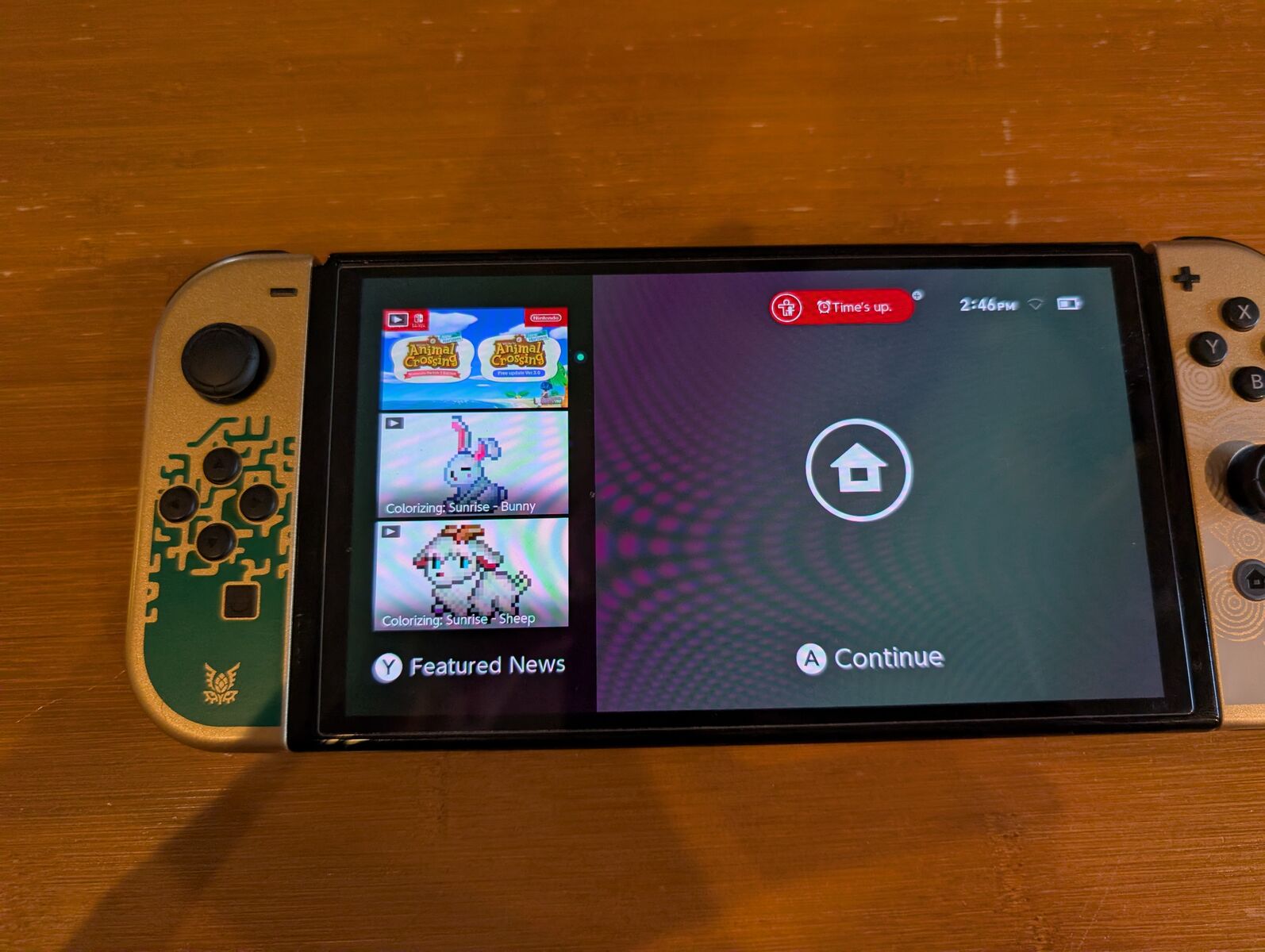 Zelda Nintendo Switch OLED w/ controllers and Minecraft