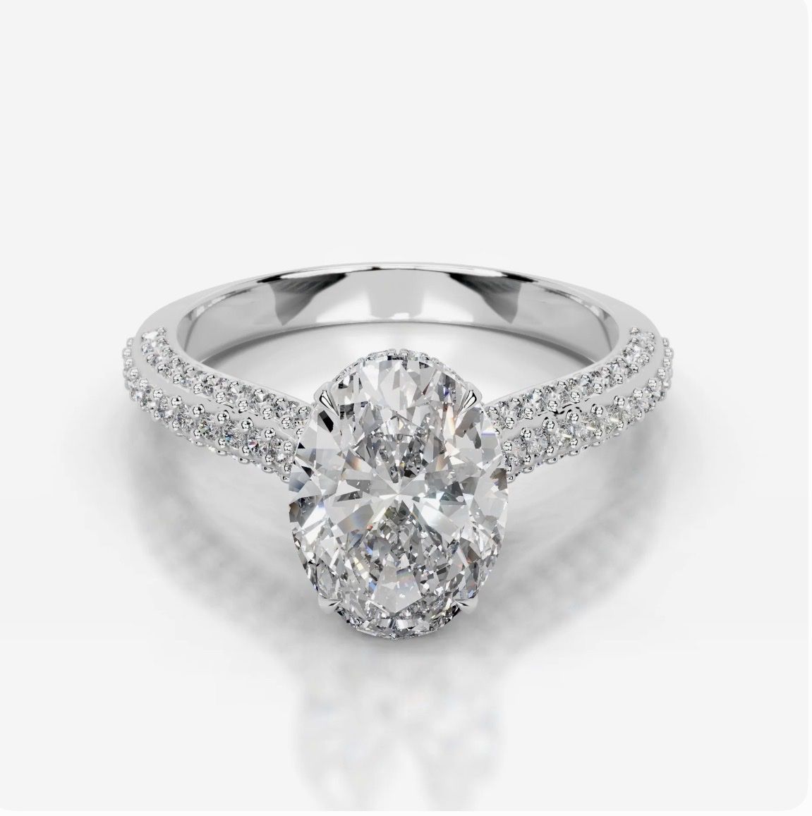 Lab Grown Engagement Ring and Wedding band