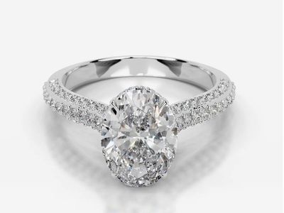 Lab Grown Engagement Ring and Wedding band