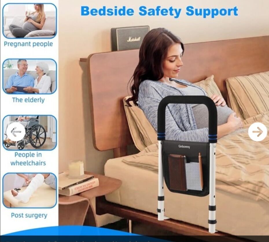 NEW Safety / Assist Fall Prevention Bed Rail with Storage