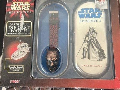 Vintage Star Wars Episode I Darth Maul Die-Cast Watch with Collectible Tin Case
