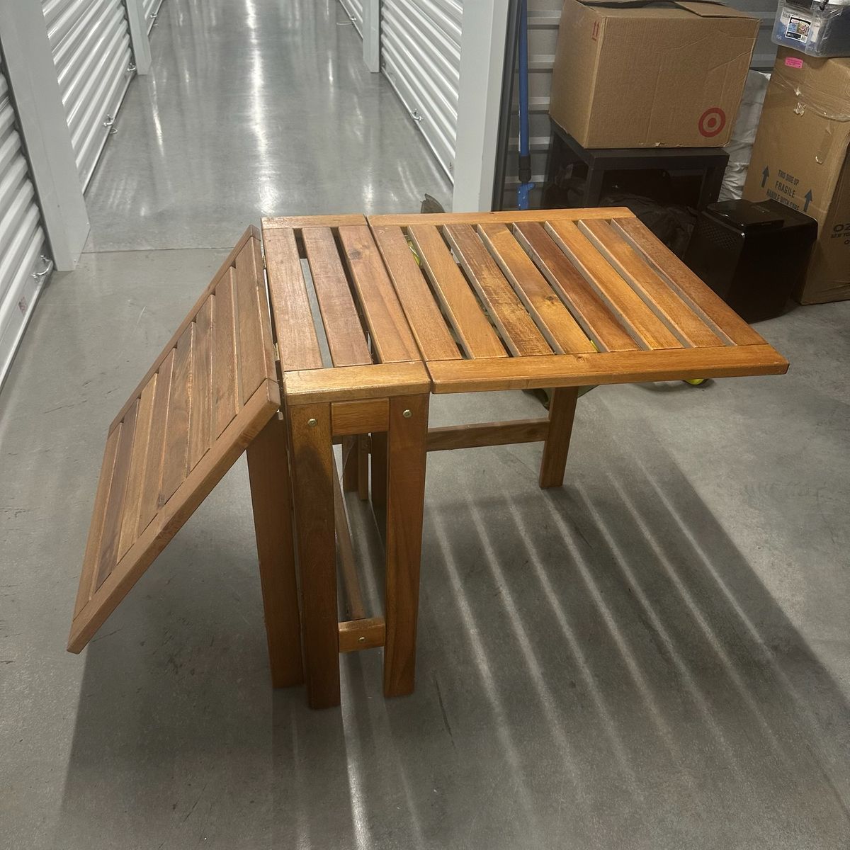 Solid Wood Folding Patio Table – Outdoor Side/Console Table 30"x22"