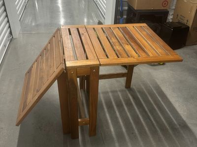 Solid Wood Folding Patio Table – Outdoor Side/Console Table 30"x22"