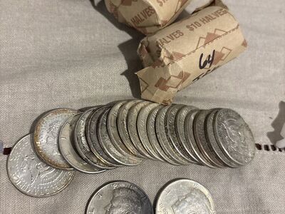 1964 Kennedy Silver Half Dollar Rolls (20)